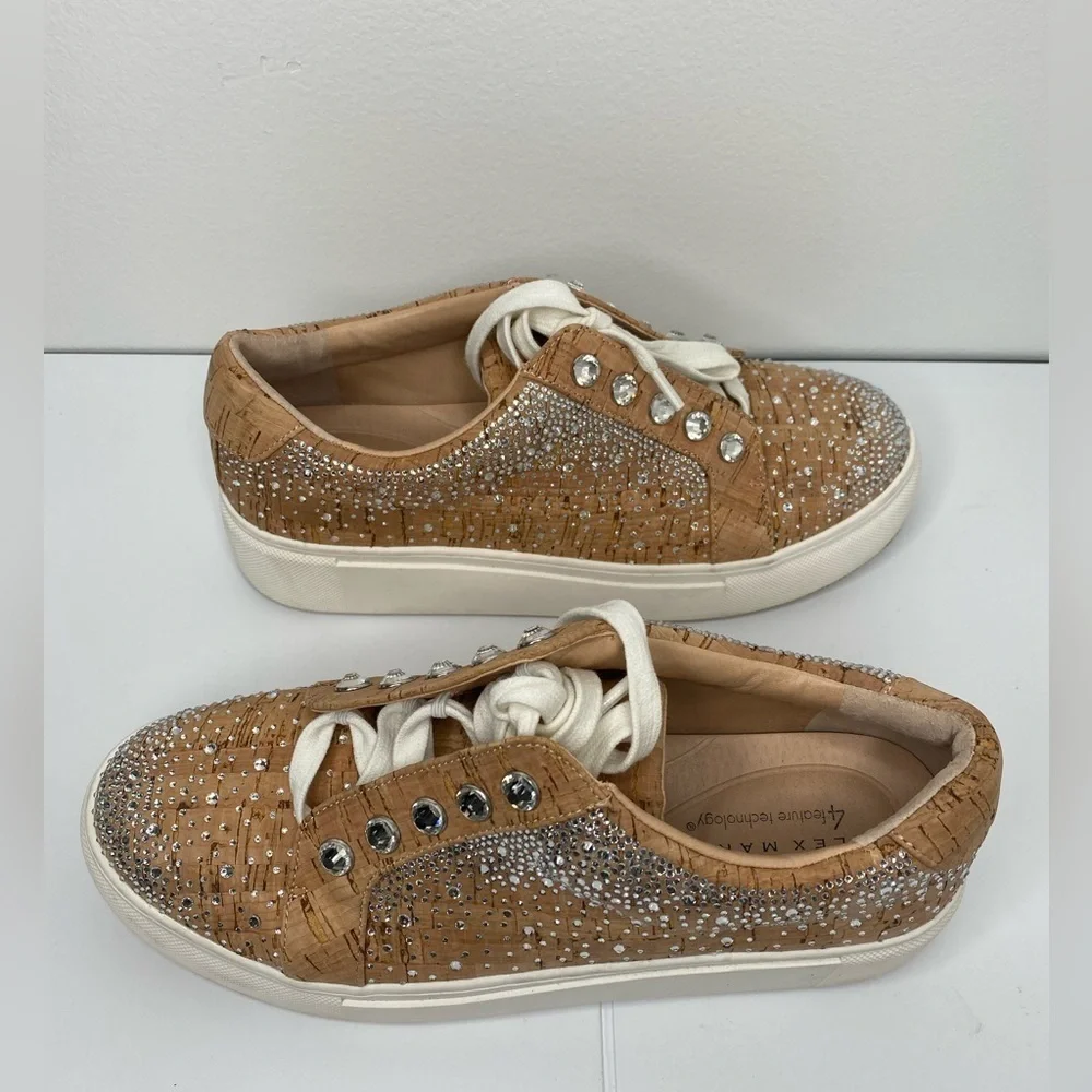 ALEX MARIE 4 Feature Technology Cork Sneaker Bling Embellished Sparkle